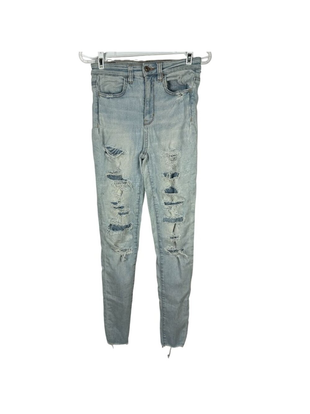 American Eagle Outfitters Highest Rise Jegging Distressed Size 2 Long Denim